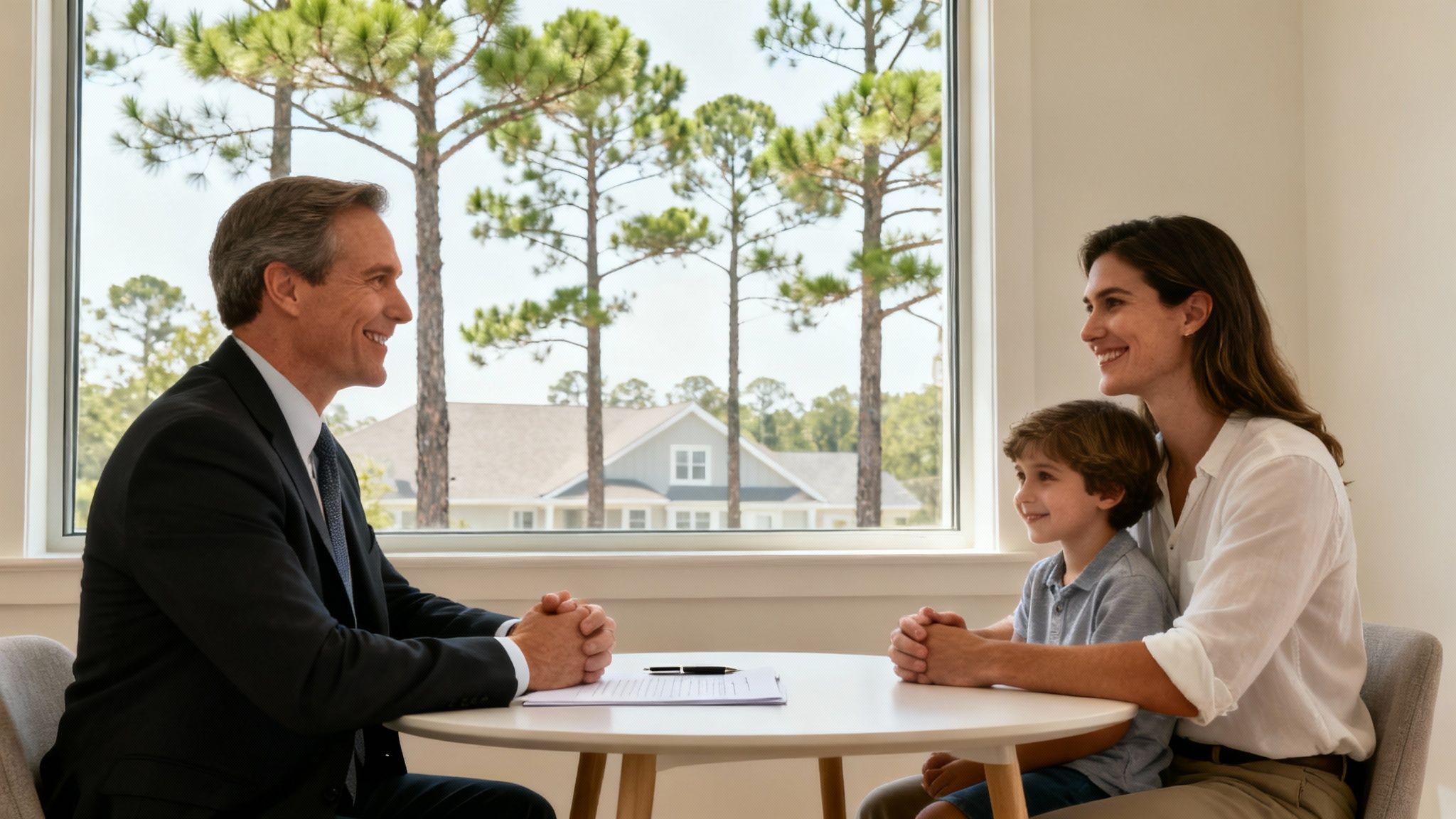A smiling family enjoying time together outdoors, representing the peace of mind that comes with proper estate planning.