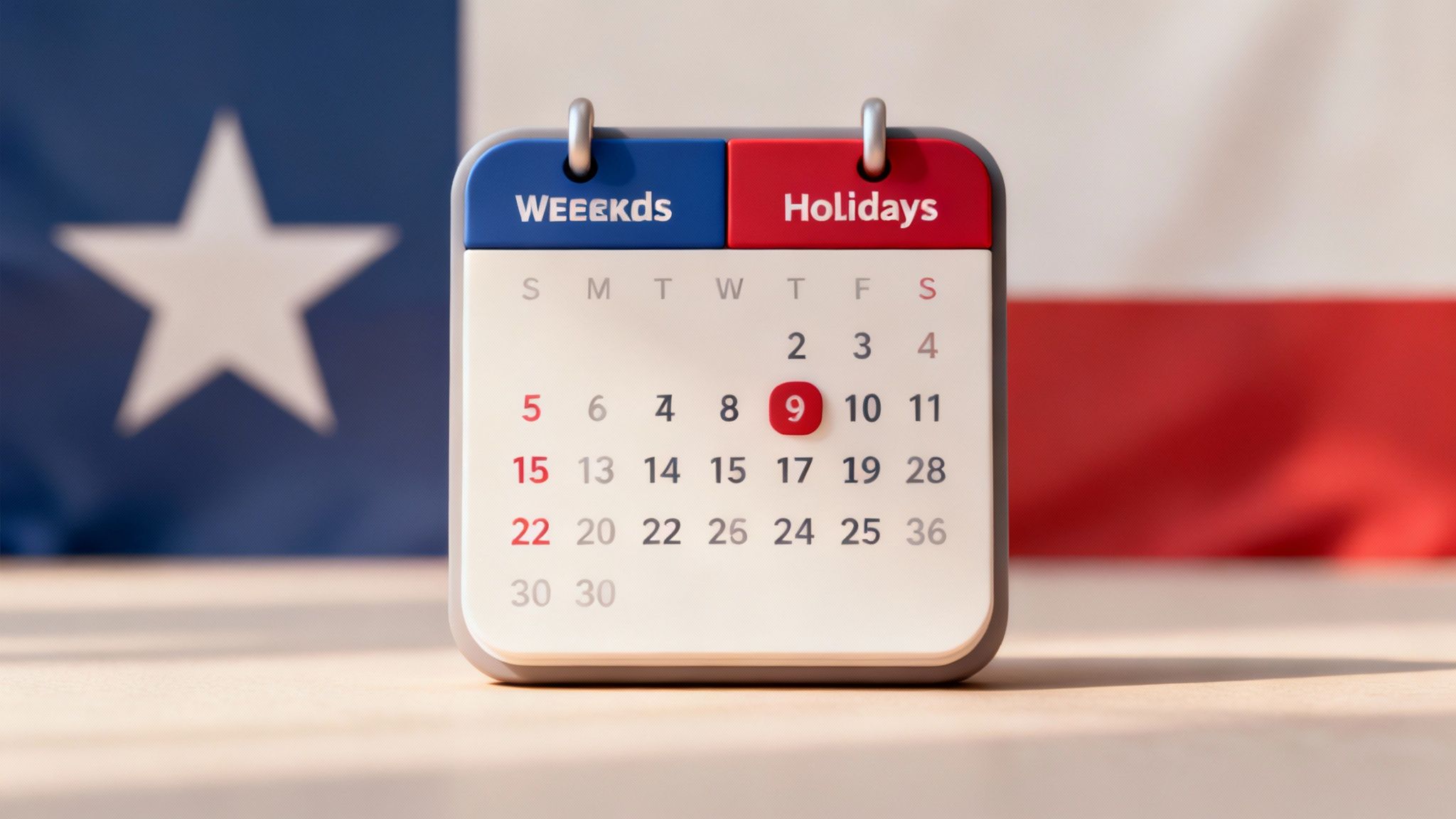 A calendar and a small house figurine, representing the scheduling of parenting time in a joint custody arrangement.