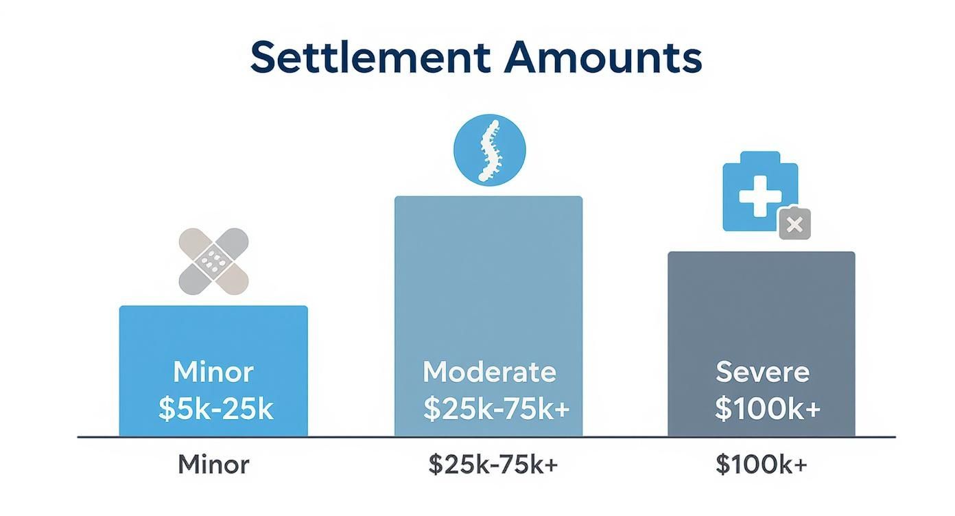 Infographic about rear end collision settlement amounts