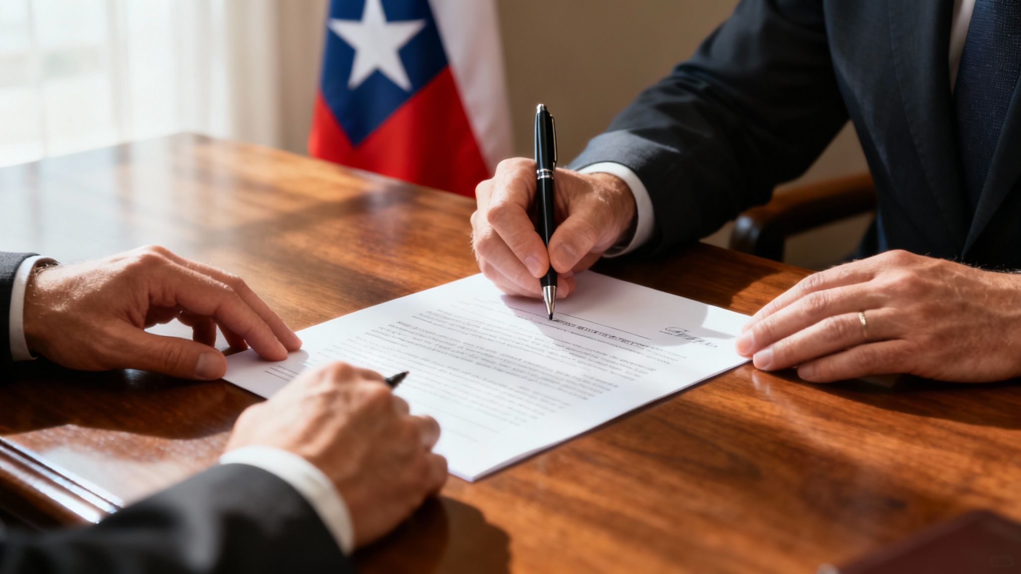 A person signing legal documents to change a deed on a house