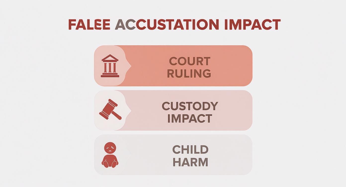 Infographic about can a parent lose custody for false accusations