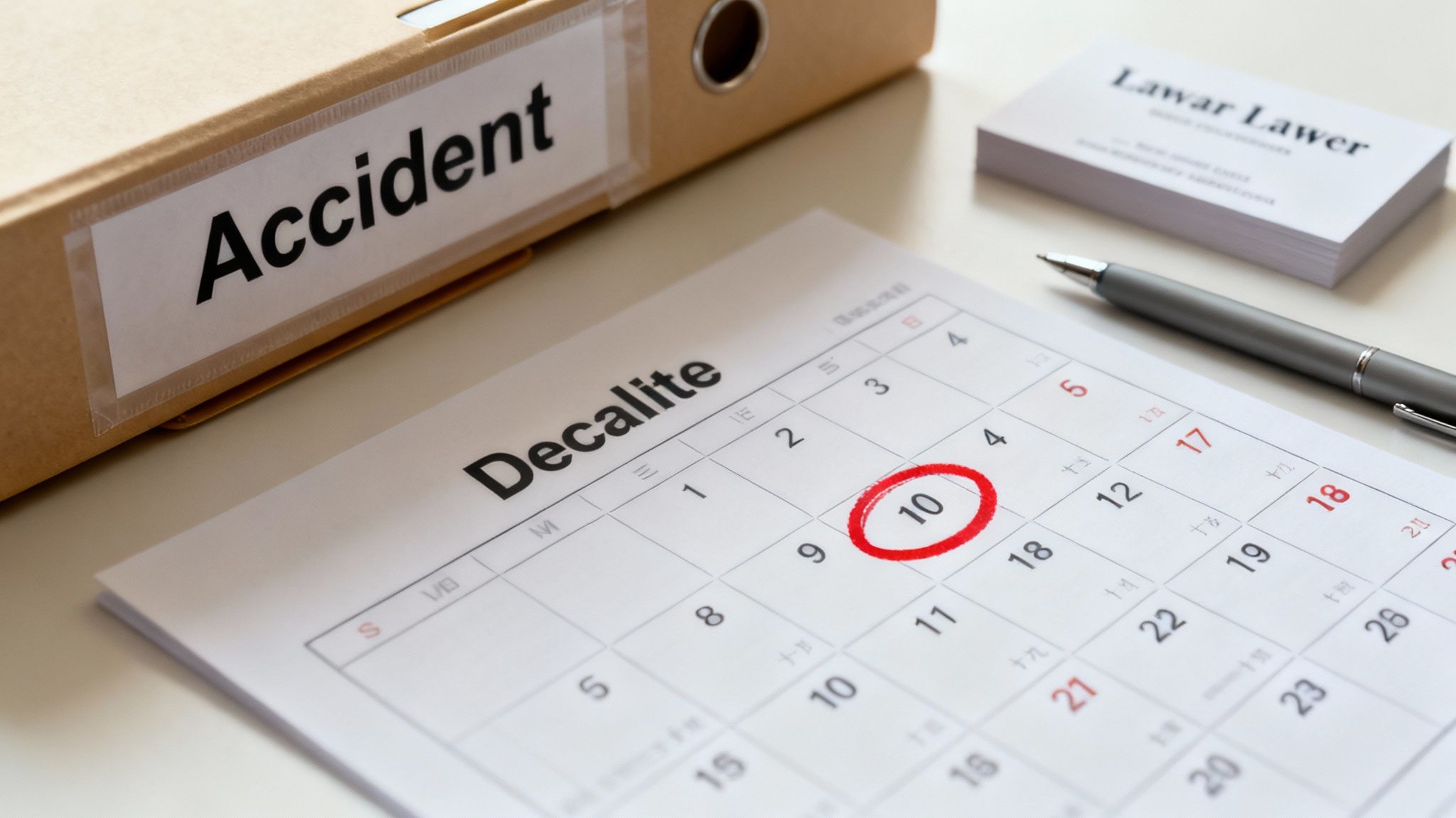 A calendar with a date circled, symbolizing a legal deadline.