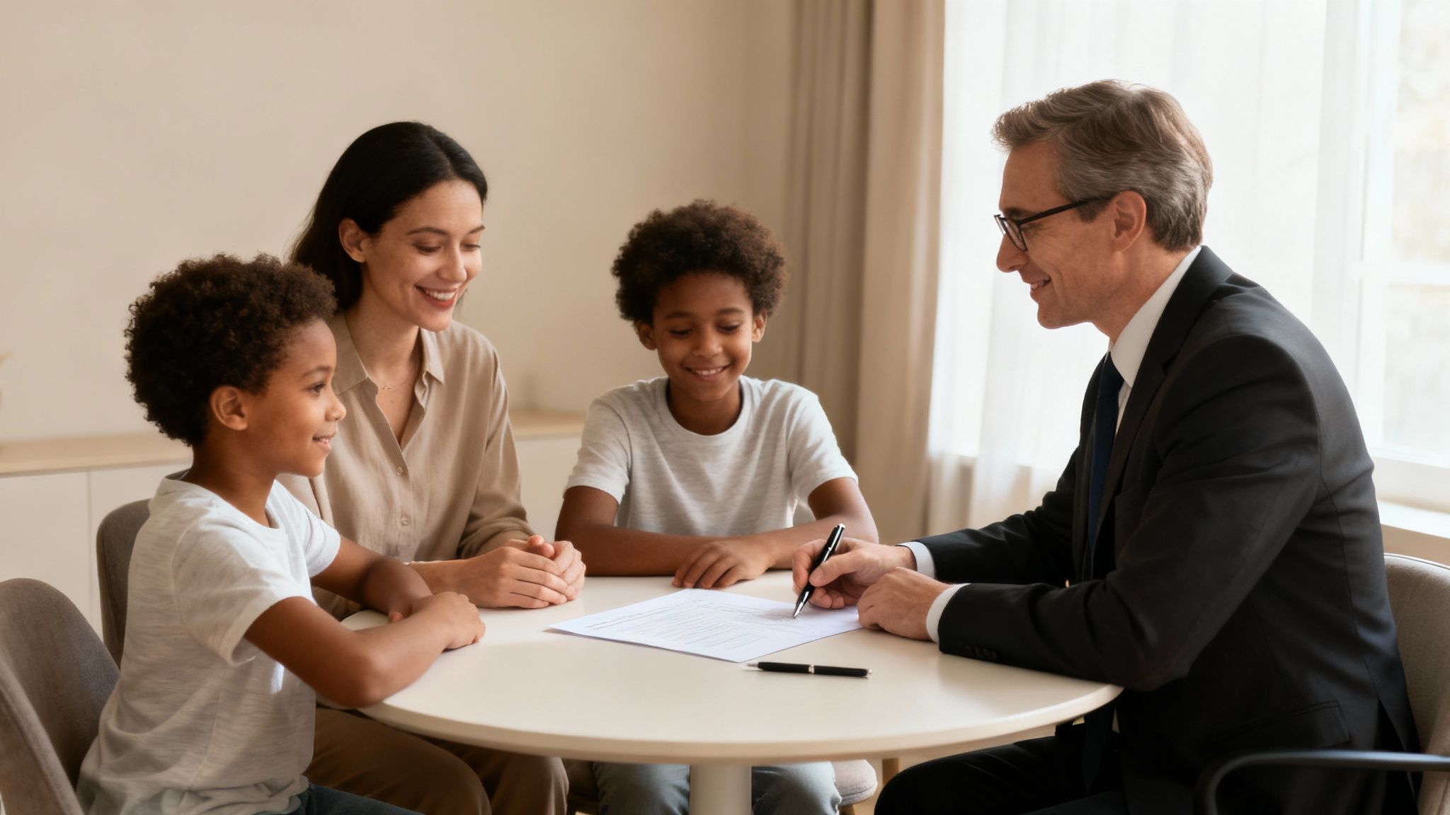 Familias trabajando con abogados de familia en español