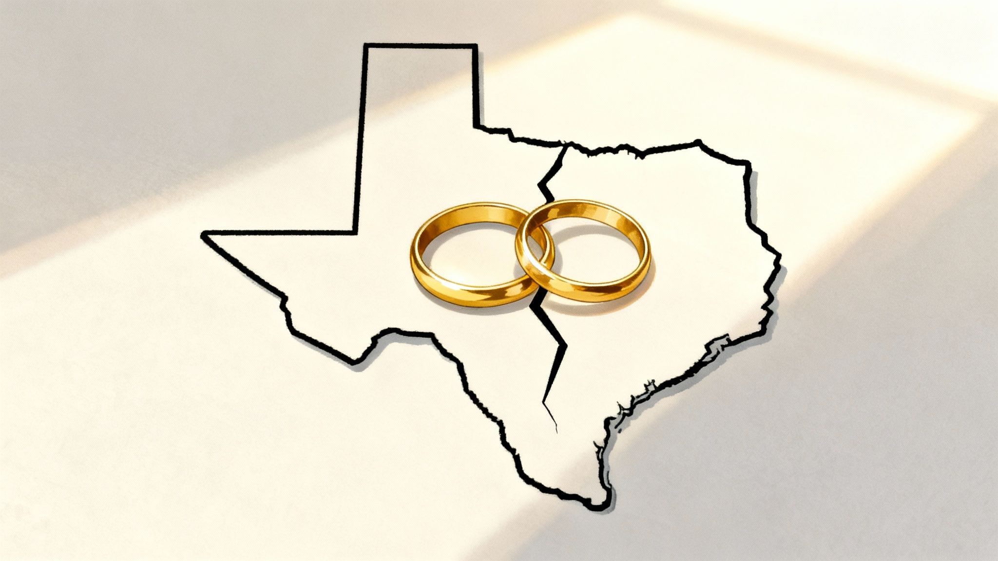A gavel and law books on a wooden desk, symbolizing the legal divorce process in Texas.