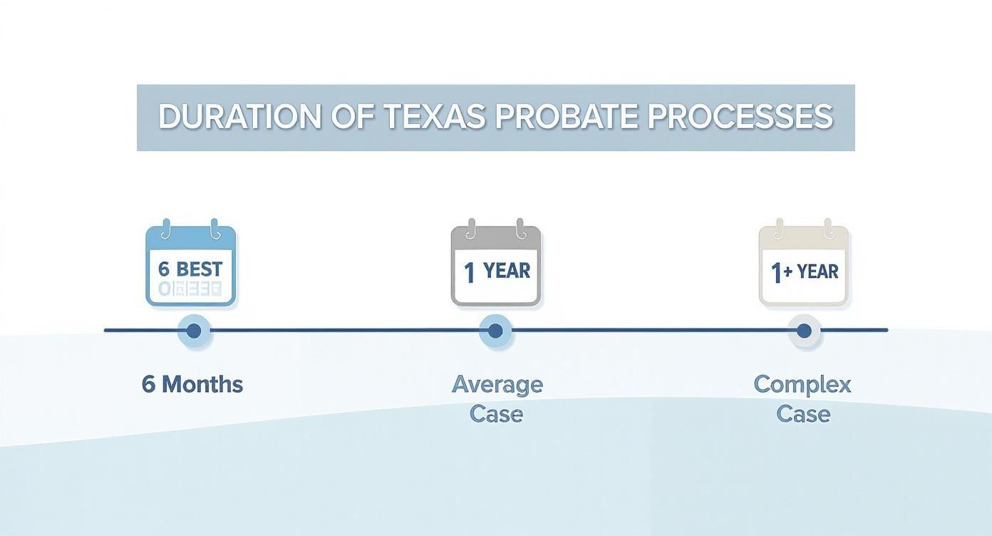 Infographic about how long does probate take in texas
