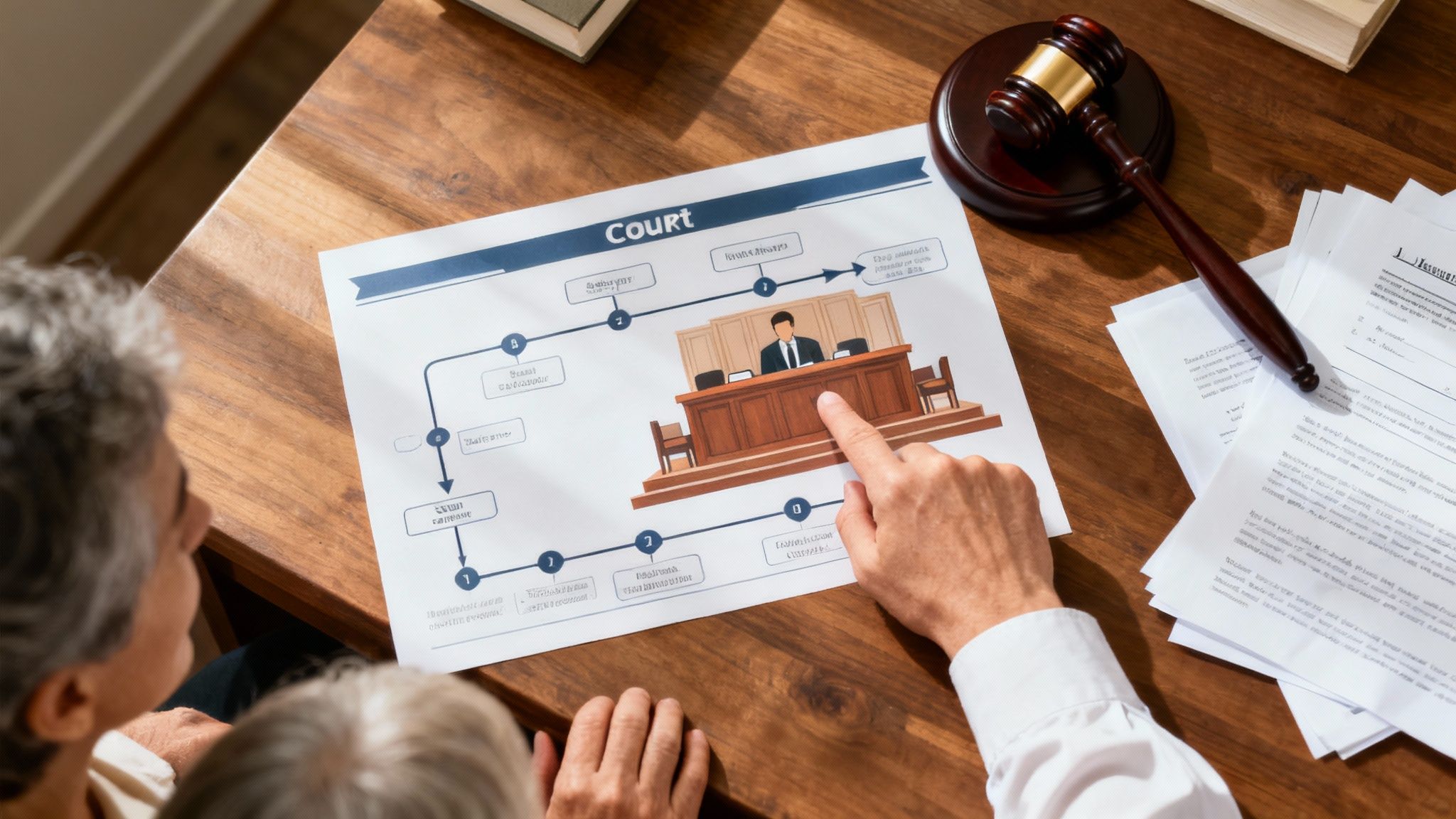A calendar with a gavel resting on it, illustrating the legal timeline in a CPS case.