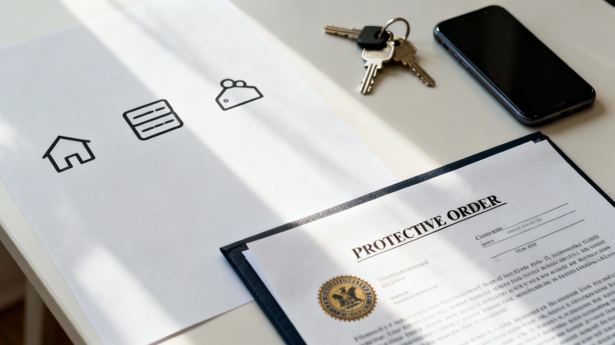 A legal document with a gavel resting on it, symbolizing the finality and authority of a court order.