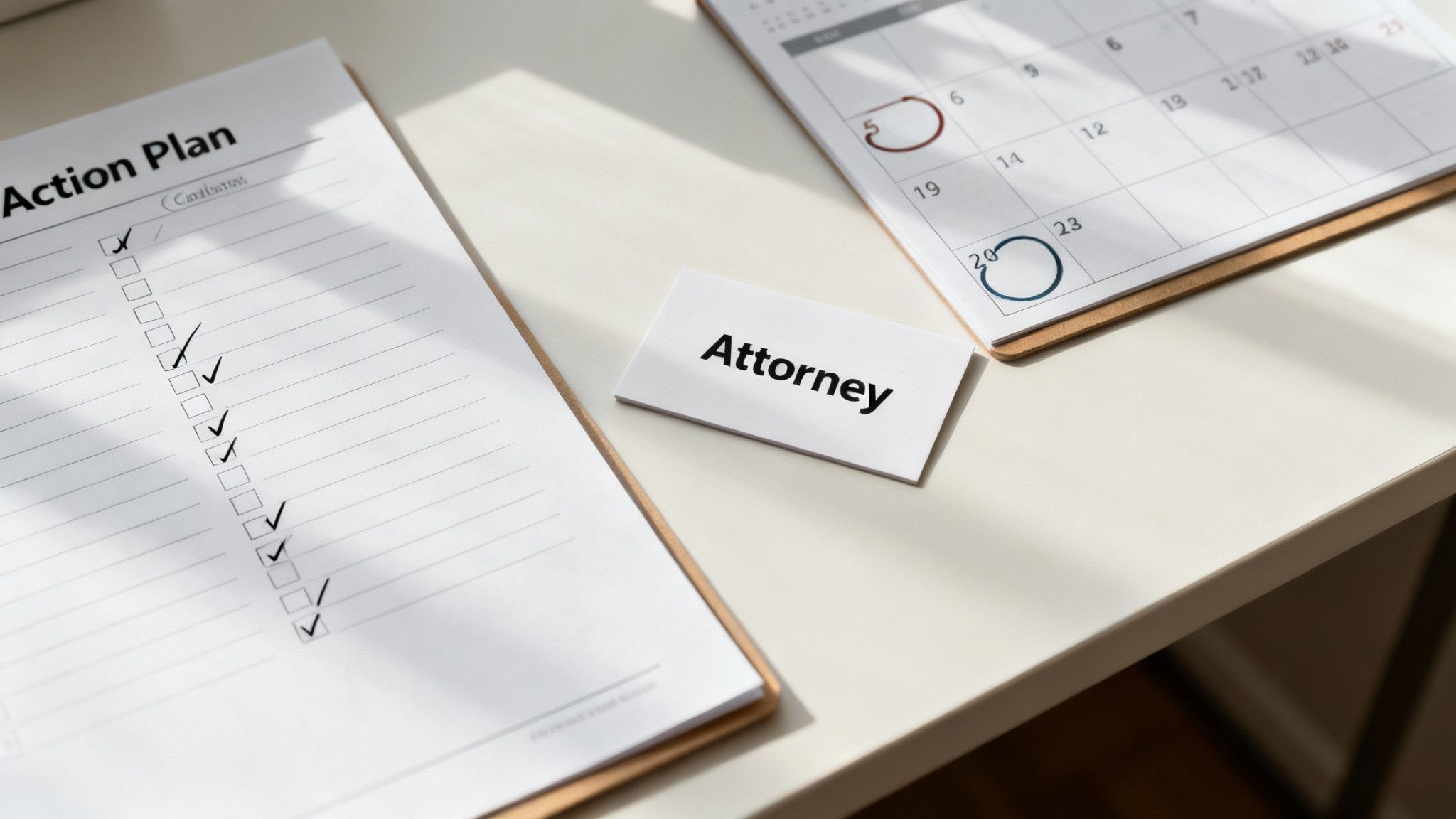 A couple signing documents at a table with an attorney, signifying the final steps of a divorce.