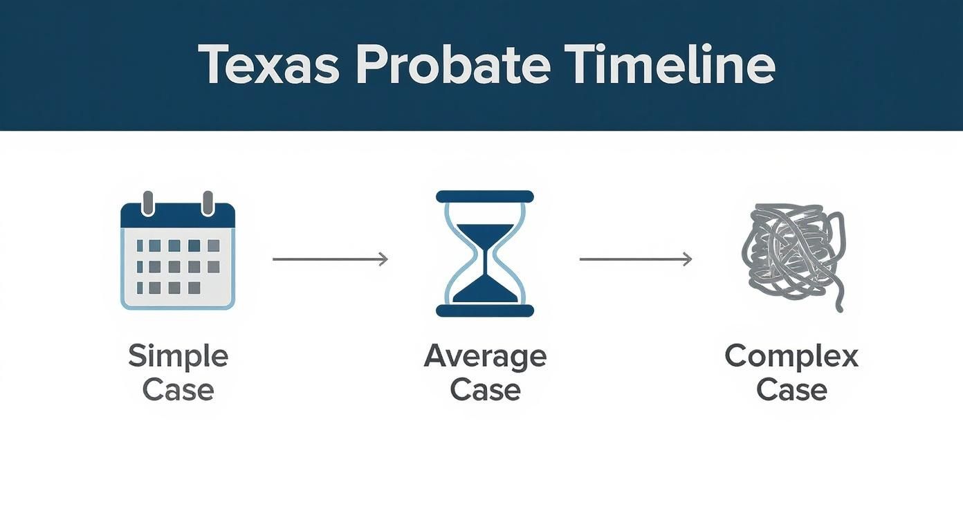 Infographic about how long does probate take in texas