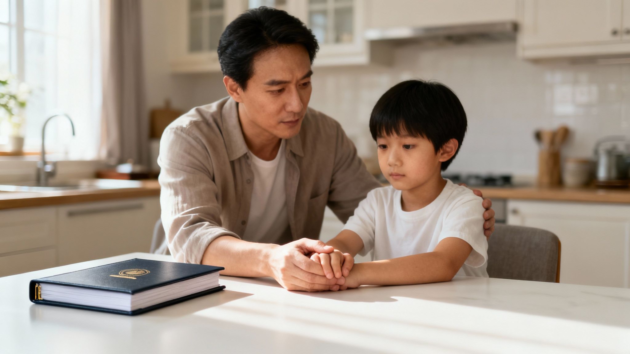 A judge's gavel resting on a law book, symbolizing a legal custody decision in Texas.