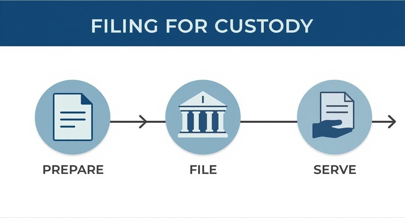 Infographic about how to file for custody