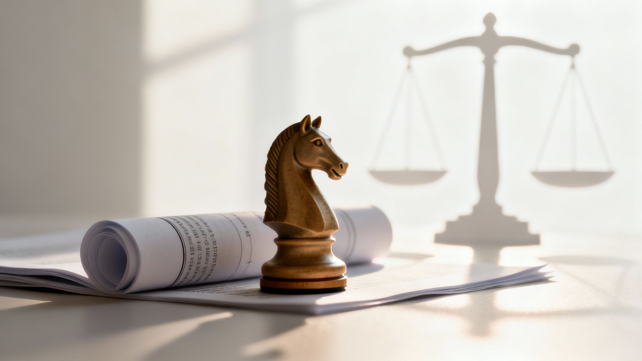 A lawyer reviewing legal documents with a client, representing defense strategy