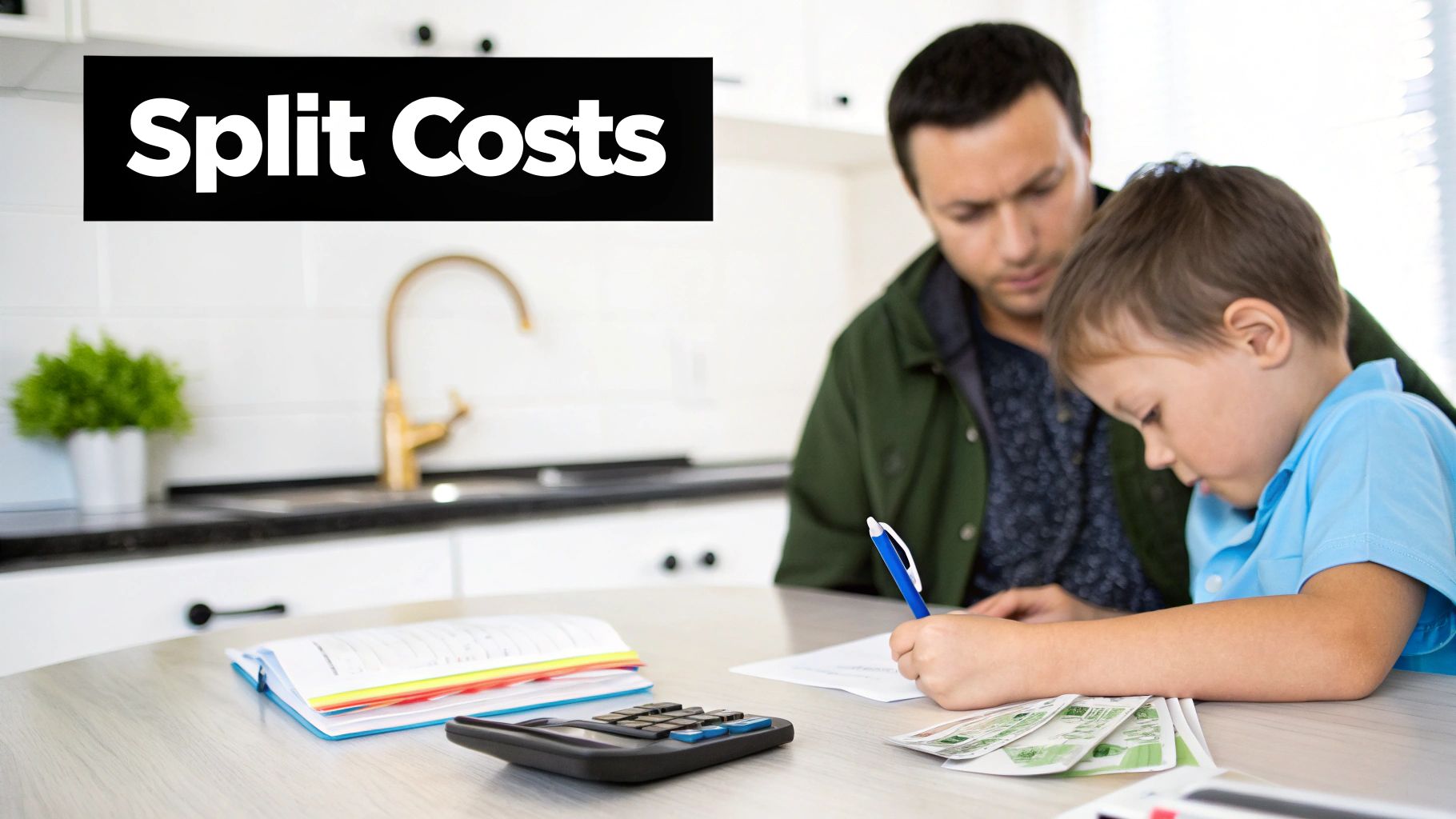 Parents reviewing medical bills together