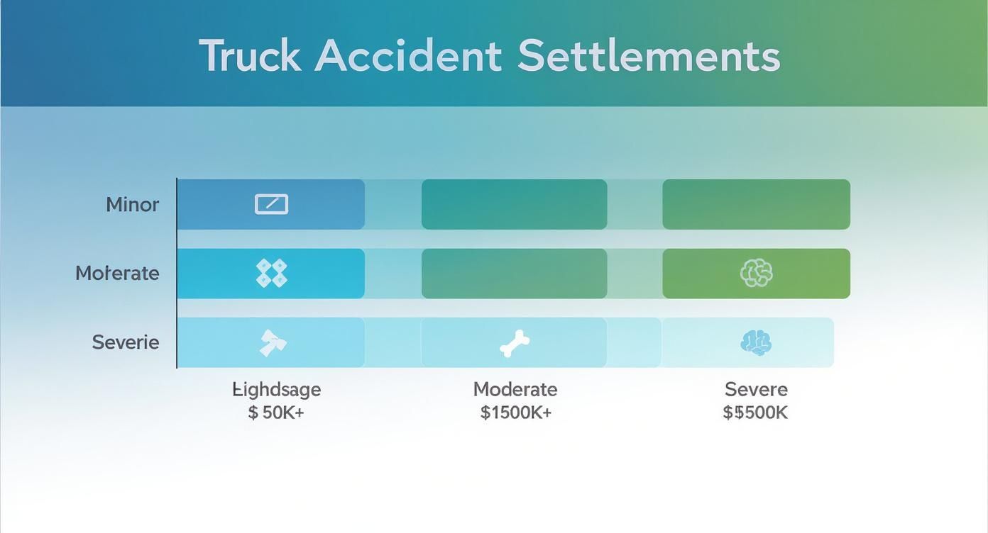 Infographic about average settlement for truck accident