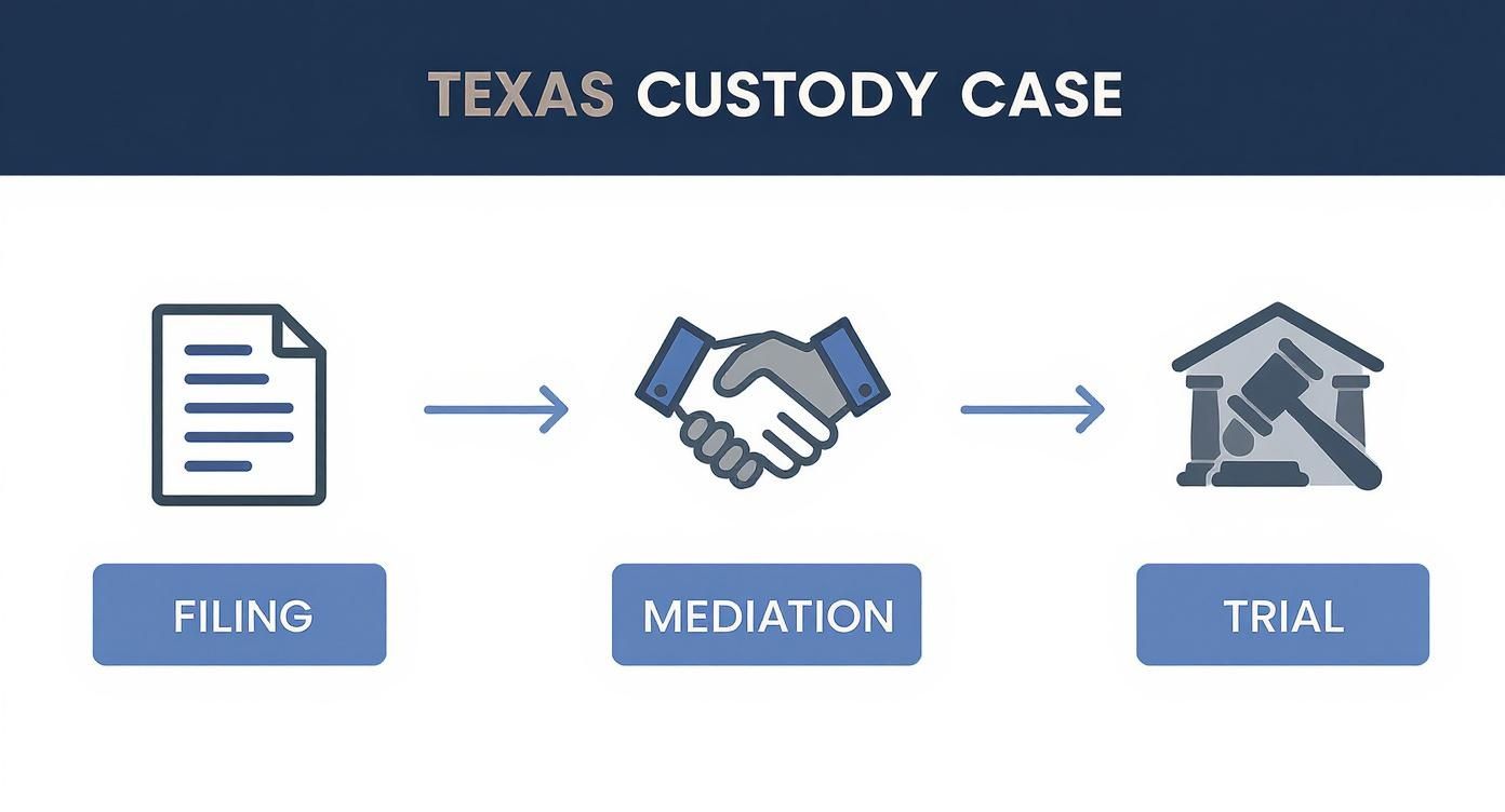 Infographic about how to get full custody in texas