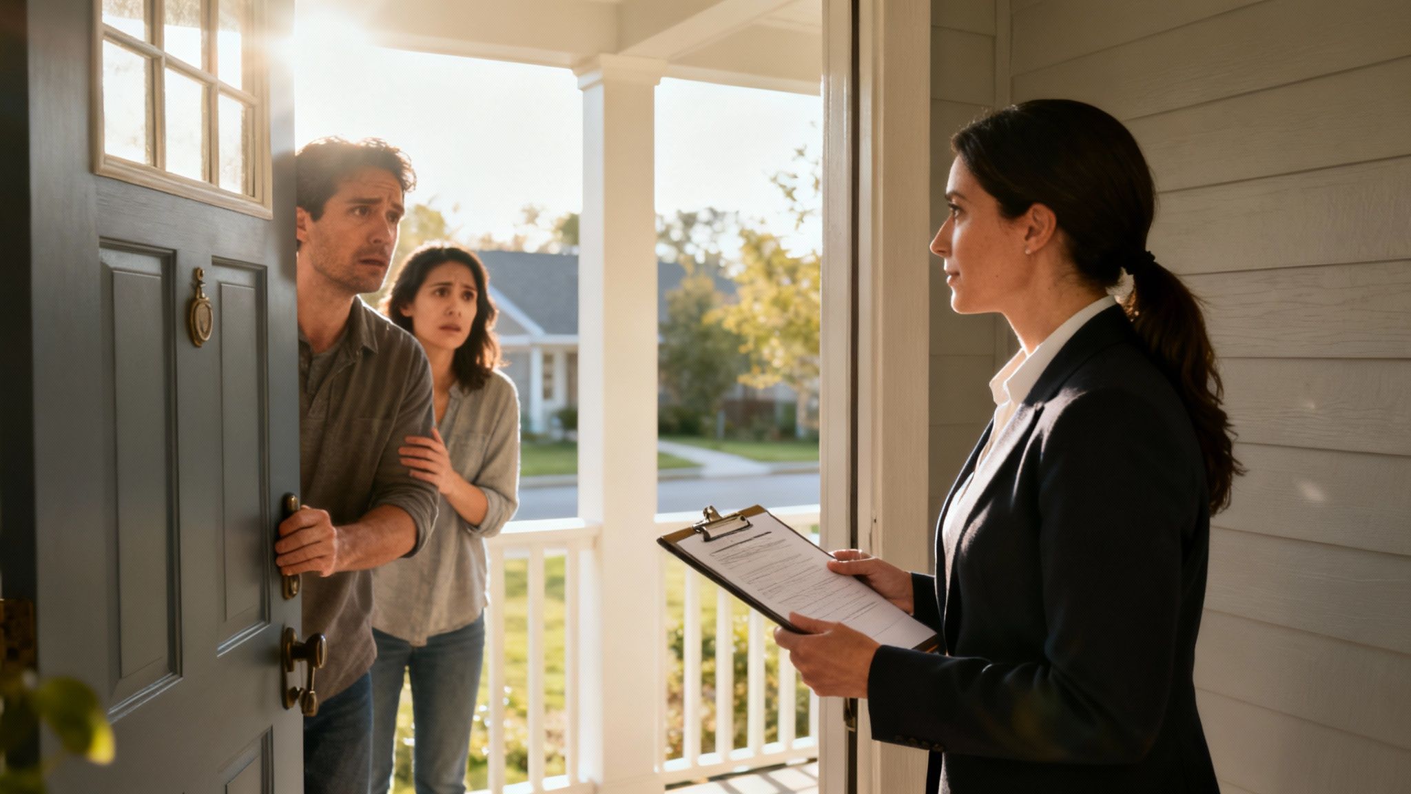 Mother and son looking out a window, representing the fear and uncertainty of a CPS investigation.