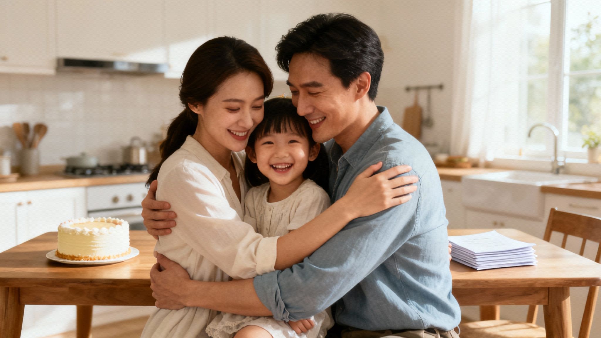 A diverse family enjoying a sunny day outdoors, symbolizing the bright future after adoption.