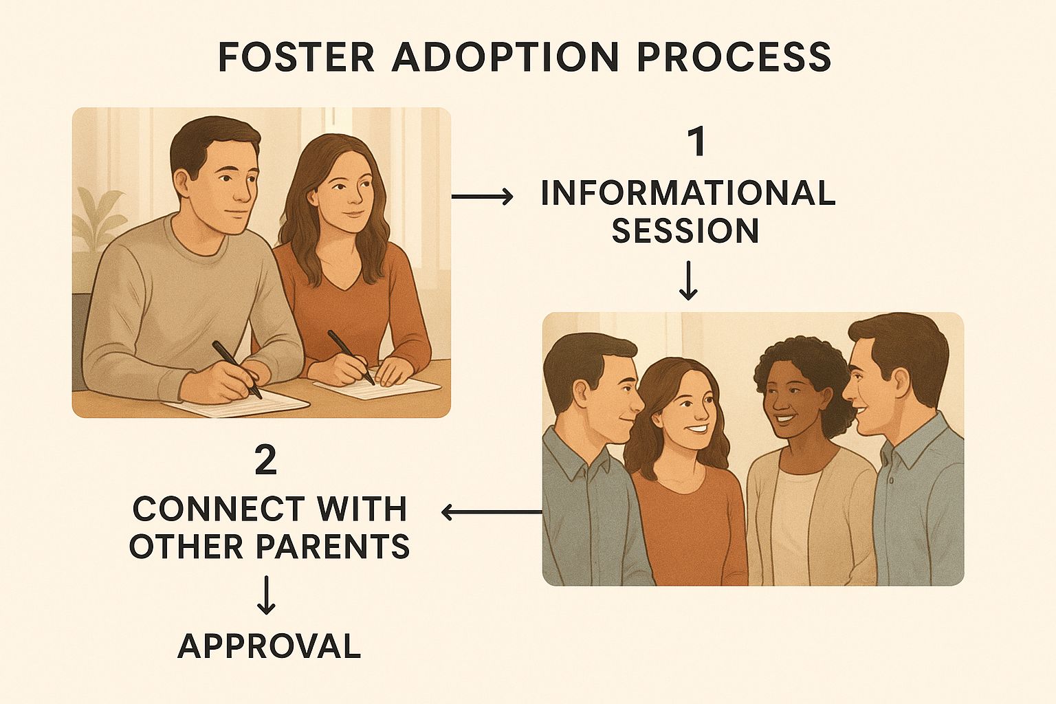 Infographic about how to adopt a foster child