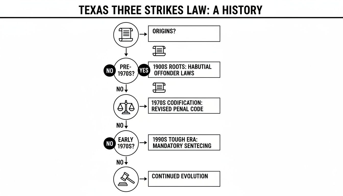 Infographic about three strikes law in texas