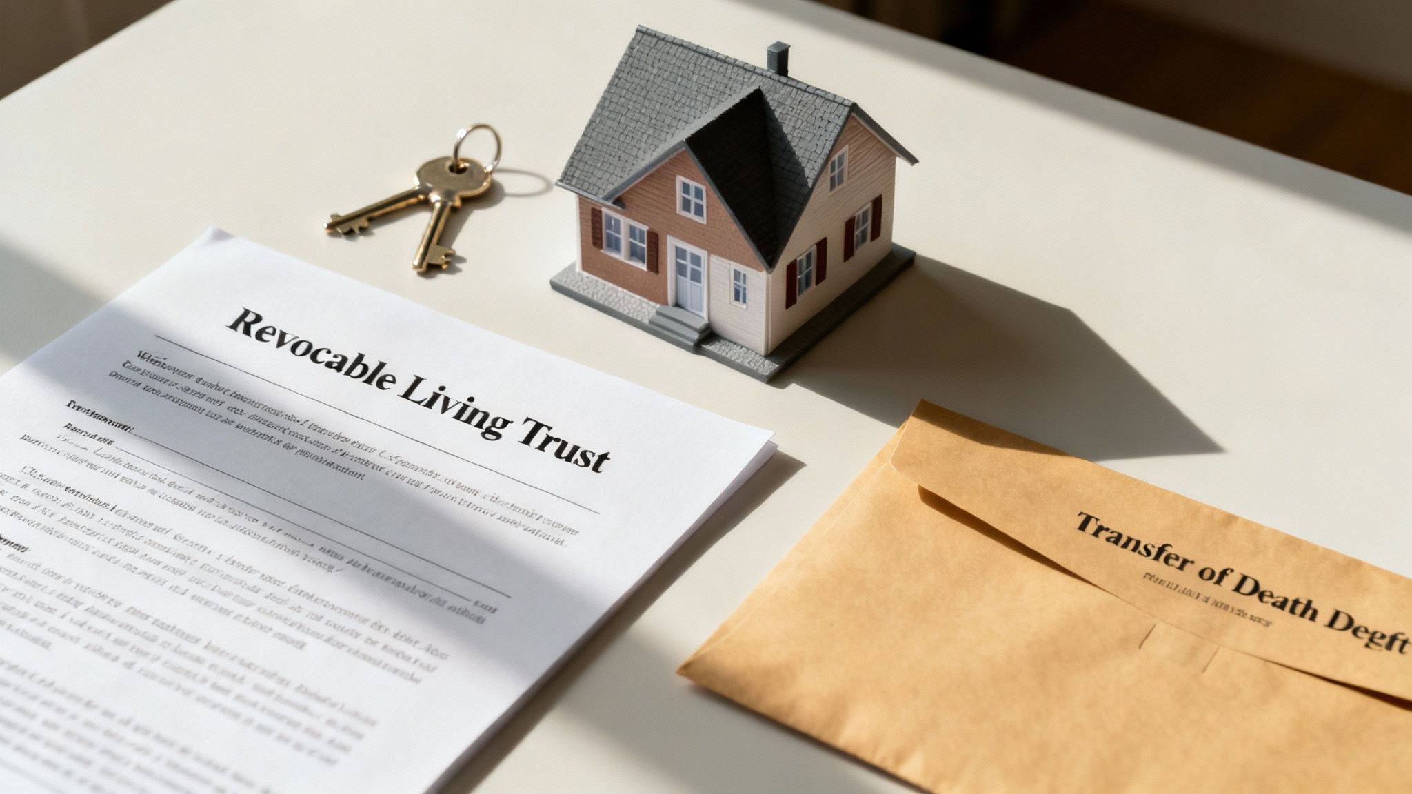 A family happily reviewing estate planning documents, signifying a secure future.