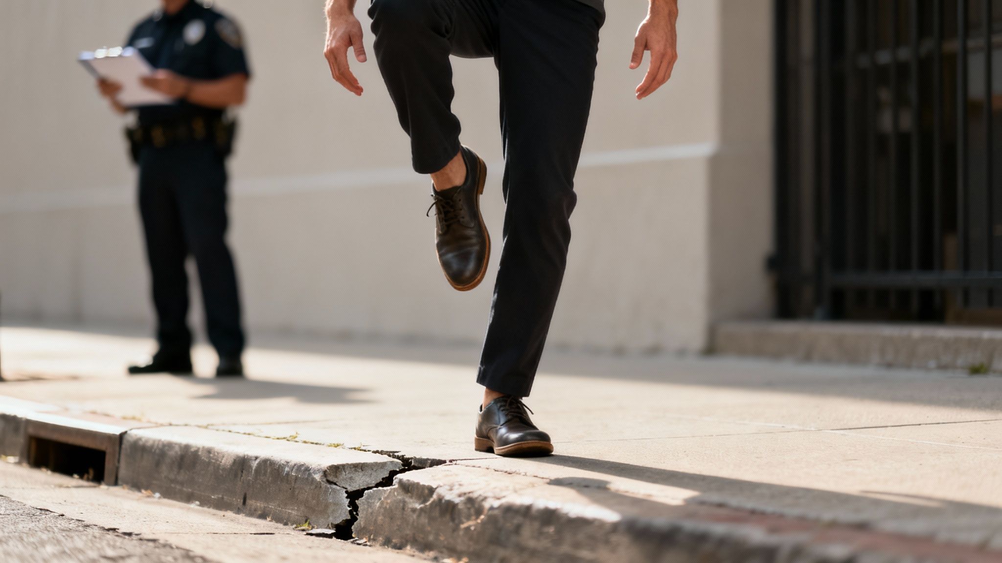 Police officer conducting a field sobriety test on the side of the road
