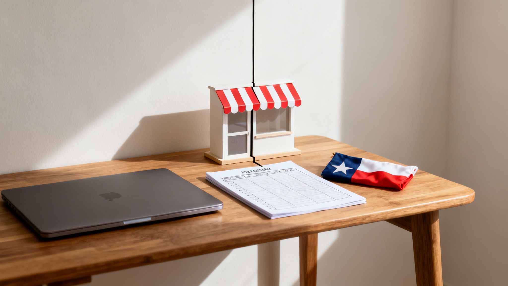 A person sitting at a desk, looking thoughtfully at business documents and a laptop, symbolizing the process of business valuation in a divorce.
