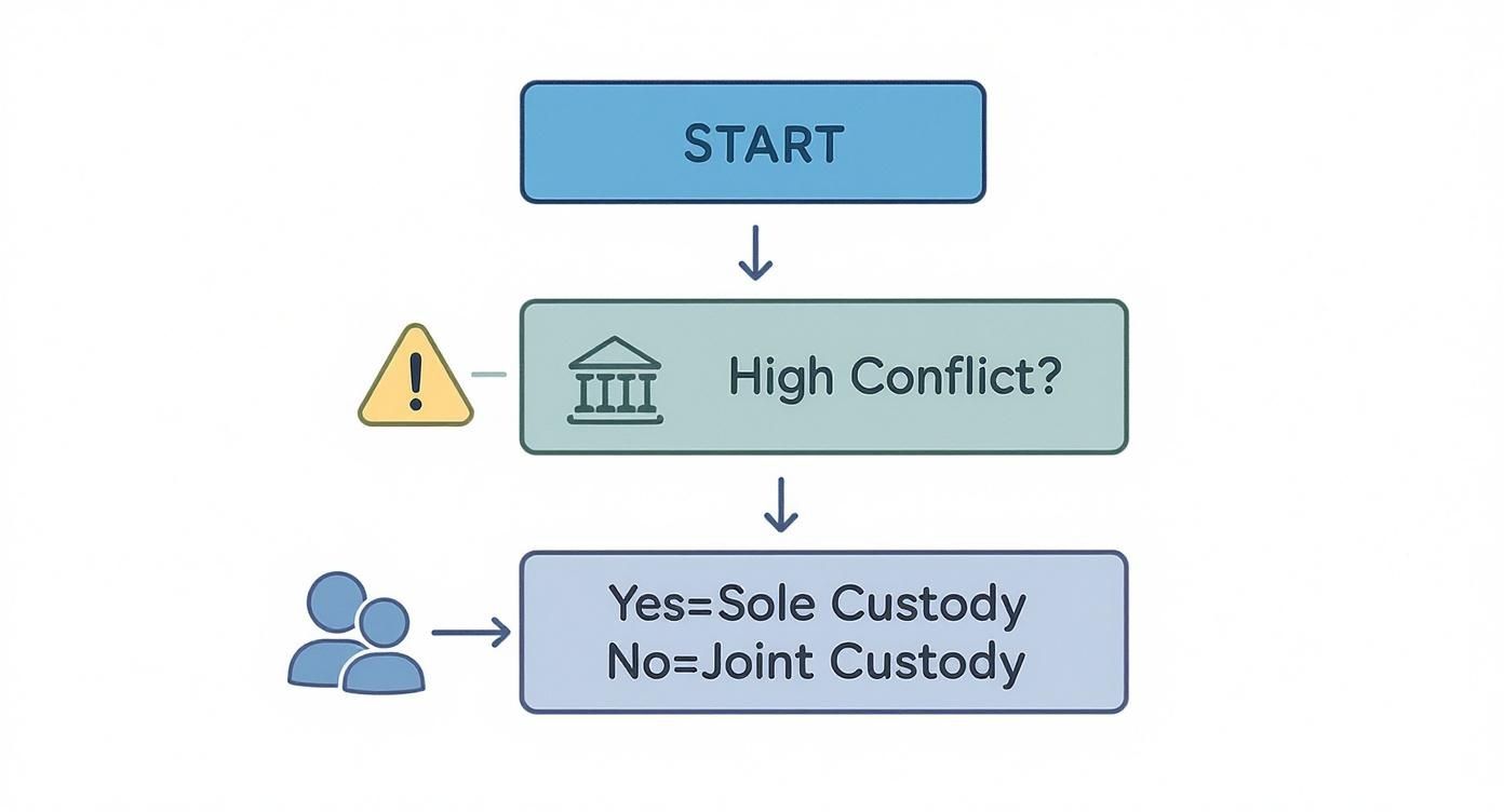 Infographic about joint custody vs sole custody