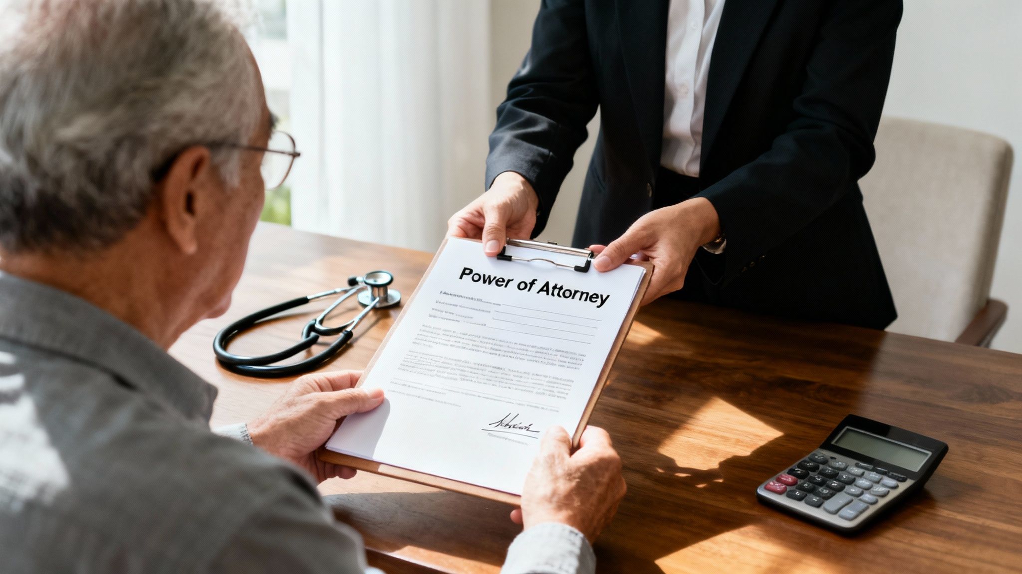 A person signing a legal document with a lawyer.