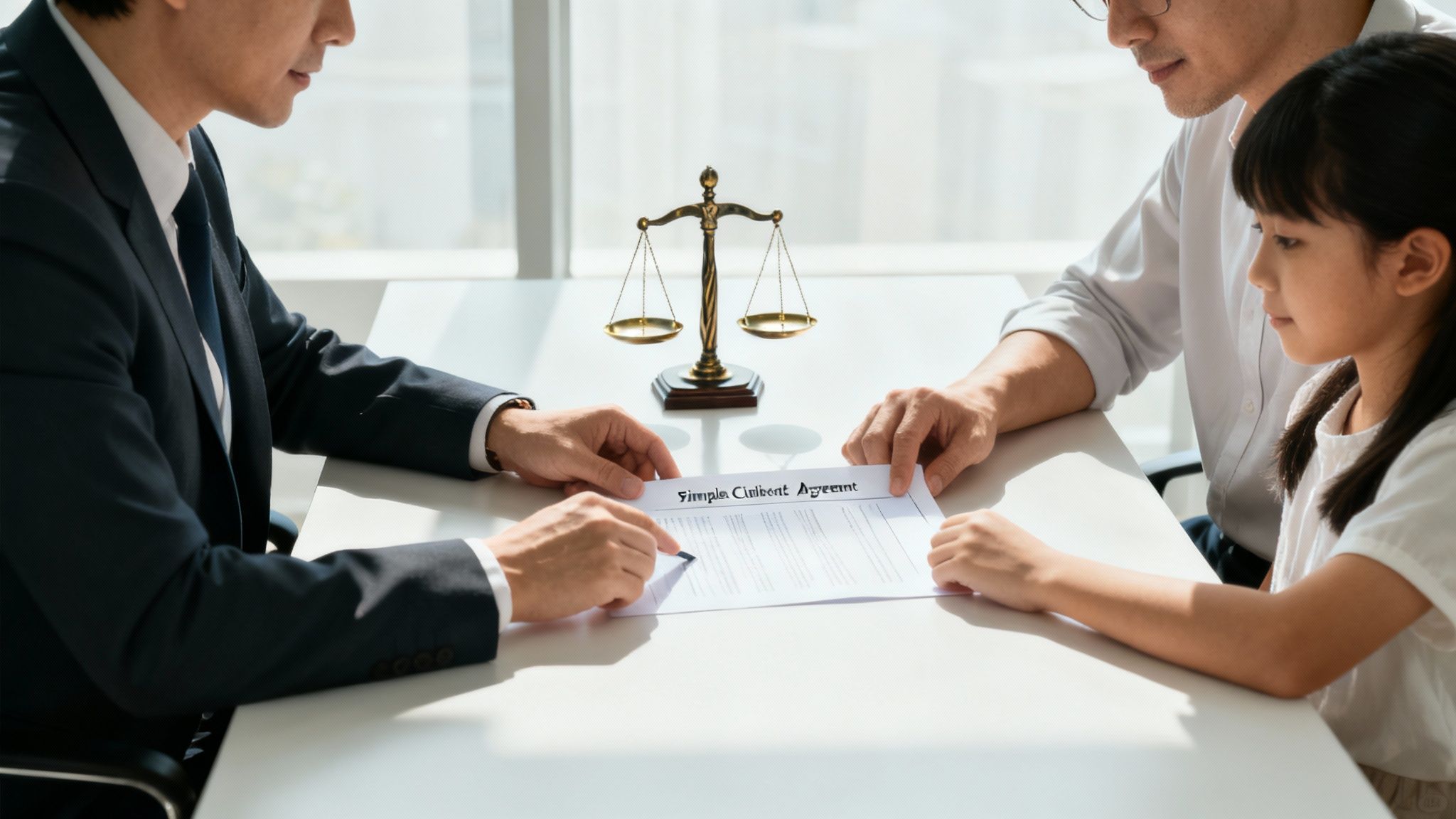 Parents holding their child's hands.