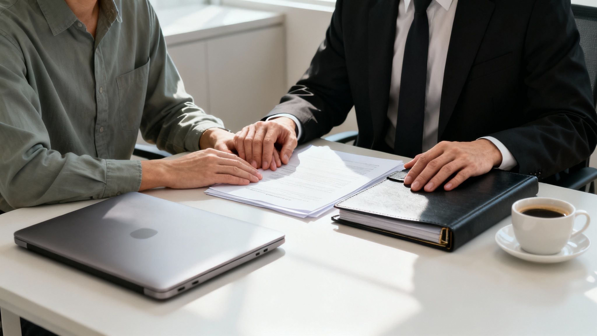 Defense attorney discussing strategy