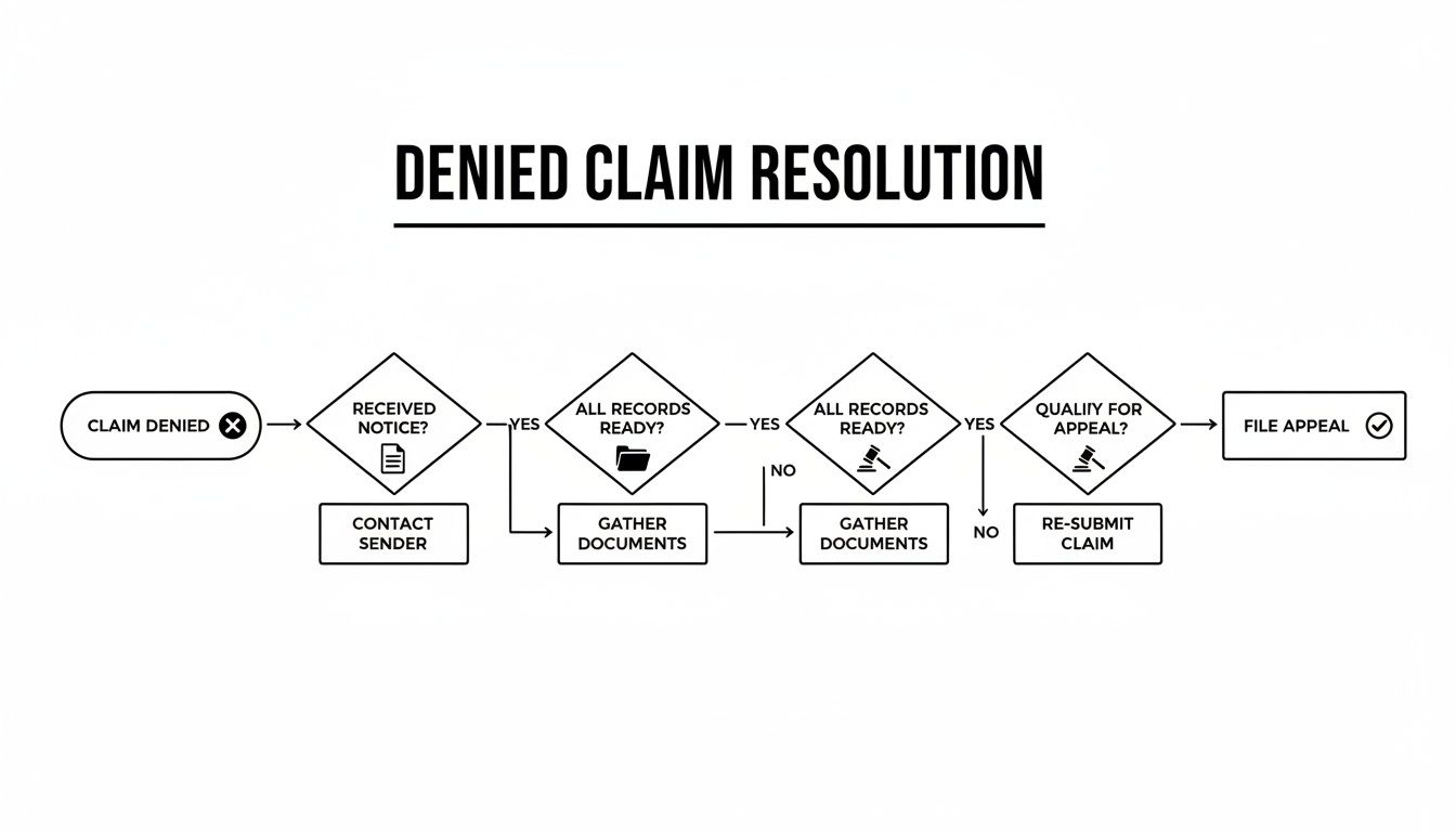 Infographic about what to do when insurance denies claim