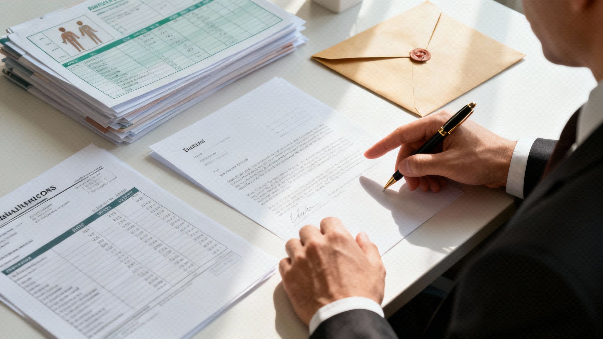 A magnifying glass hovering over legal documents, symbolizing the evidence-gathering process.