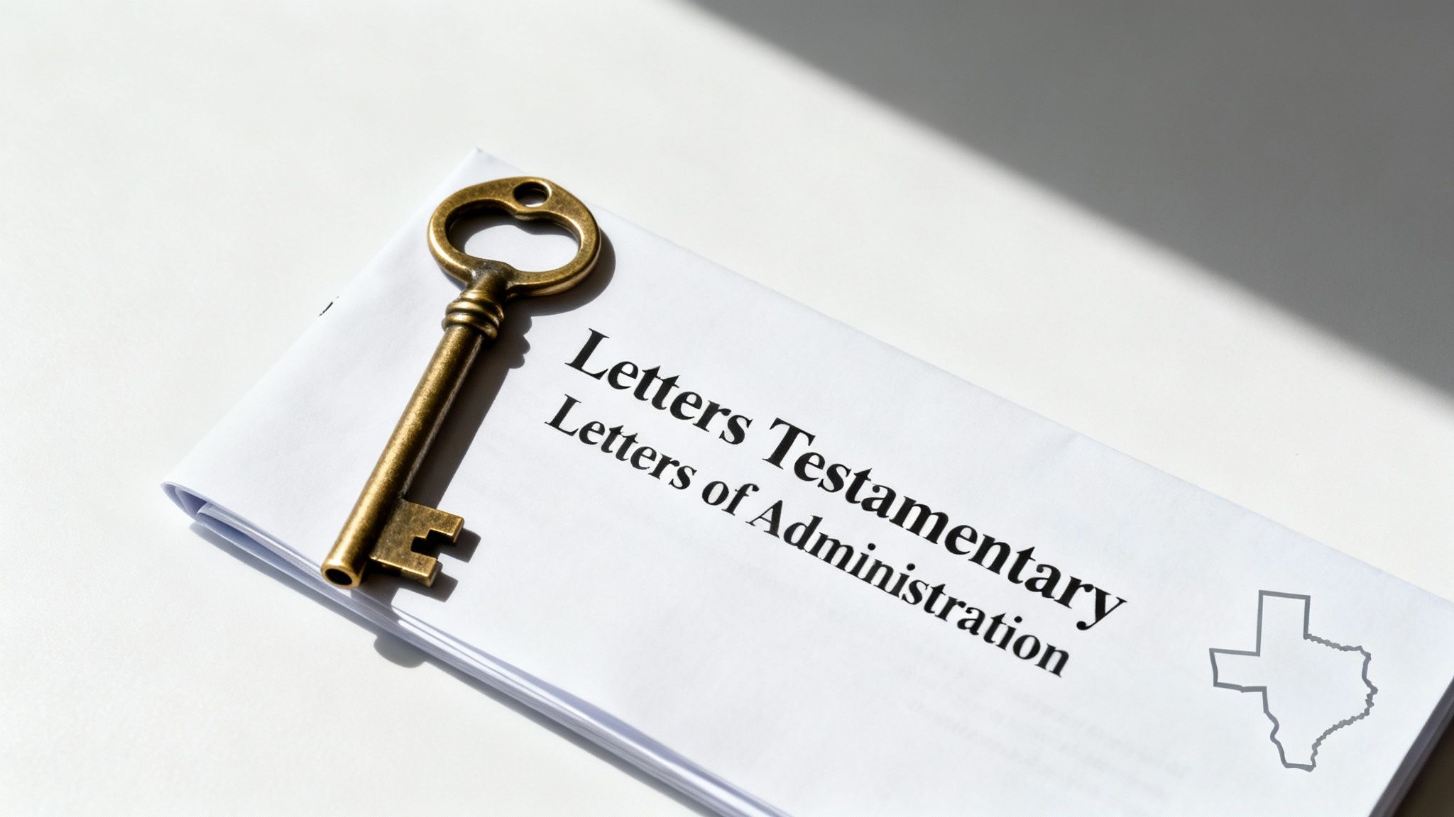 A set of antique keys on a wooden surface, symbolizing the authority granted by probate letters.