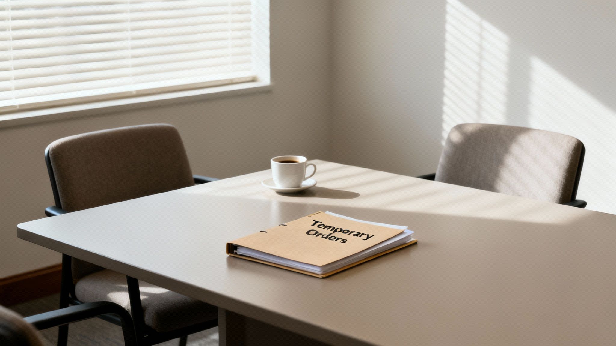 A gavel and sound block on a wooden table, representing legal orders.