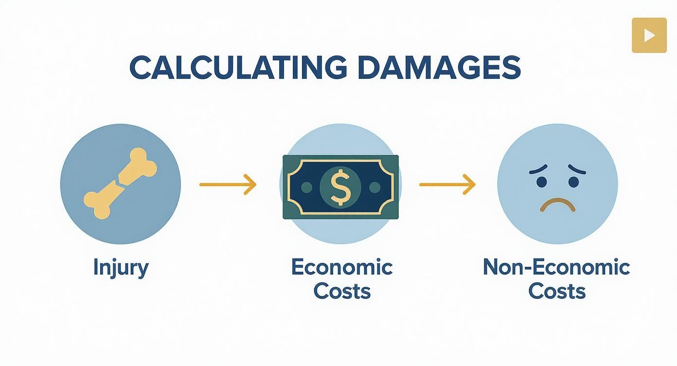 Infographic about how to calculate pain and suffering damages