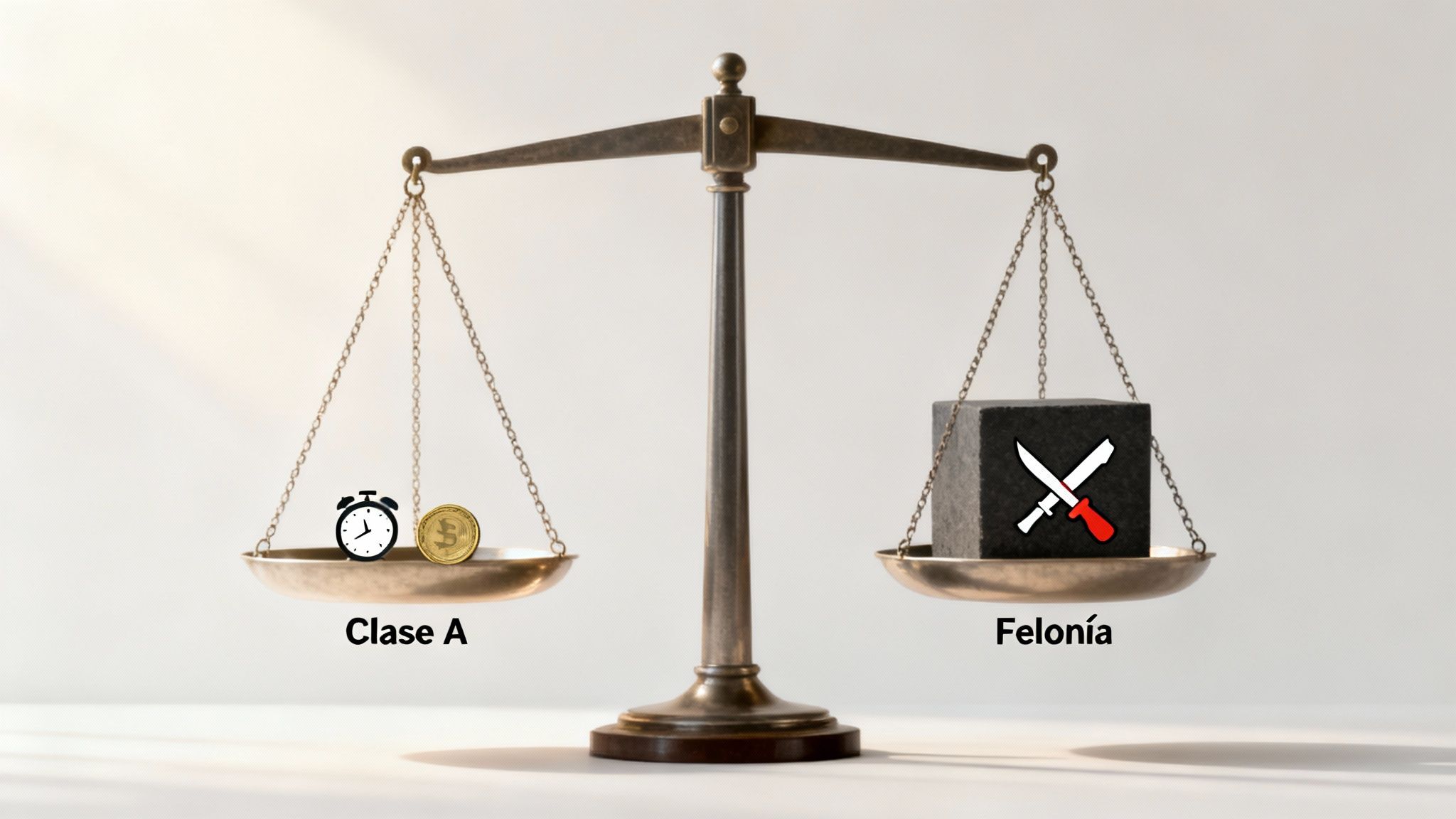 Una balanza de la justicia con un mazo en una mesa de madera