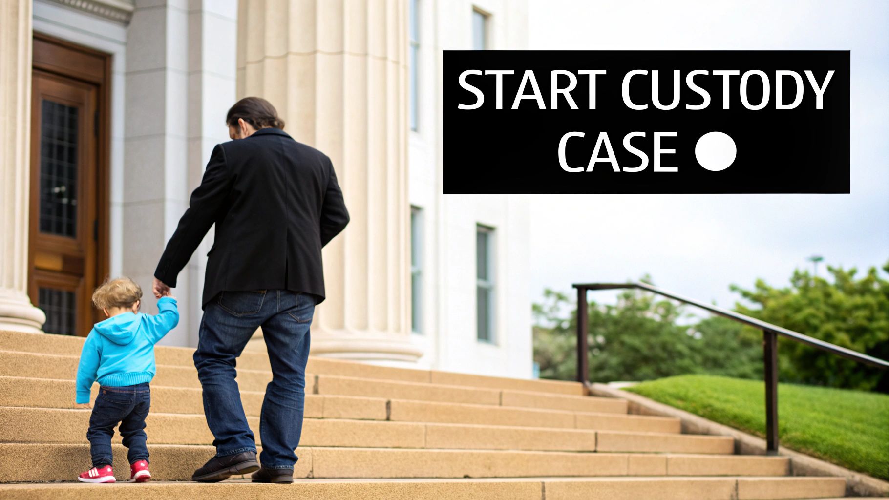 Father and son playing together in a bright, sunlit room.