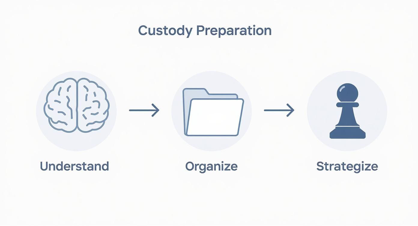 Infographic about how to prepare for custody hearing