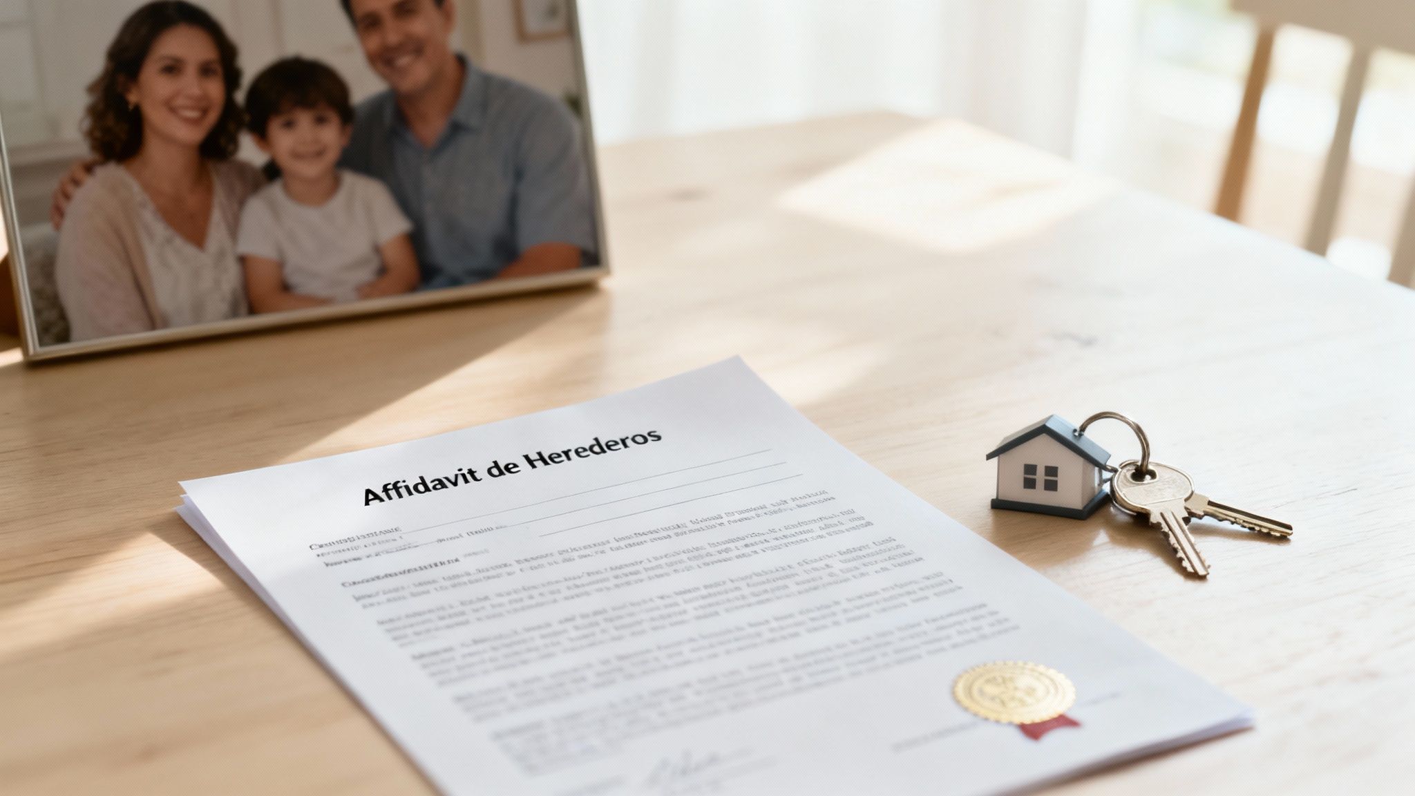 Una familia hispana revisando documentos legales con un abogado en Texas.