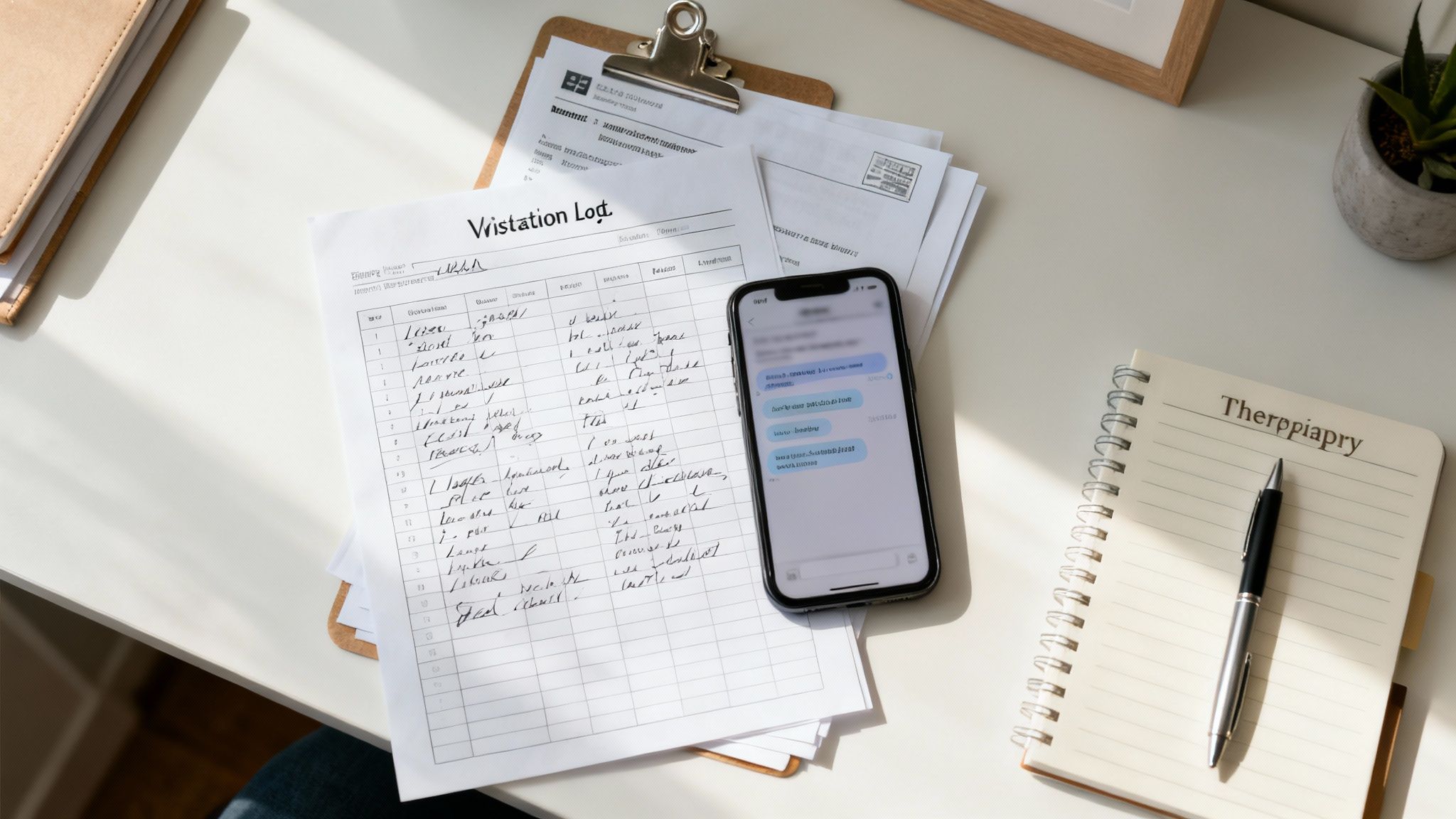 A scale of justice in a law office, symbolizing the legal process of building a case.