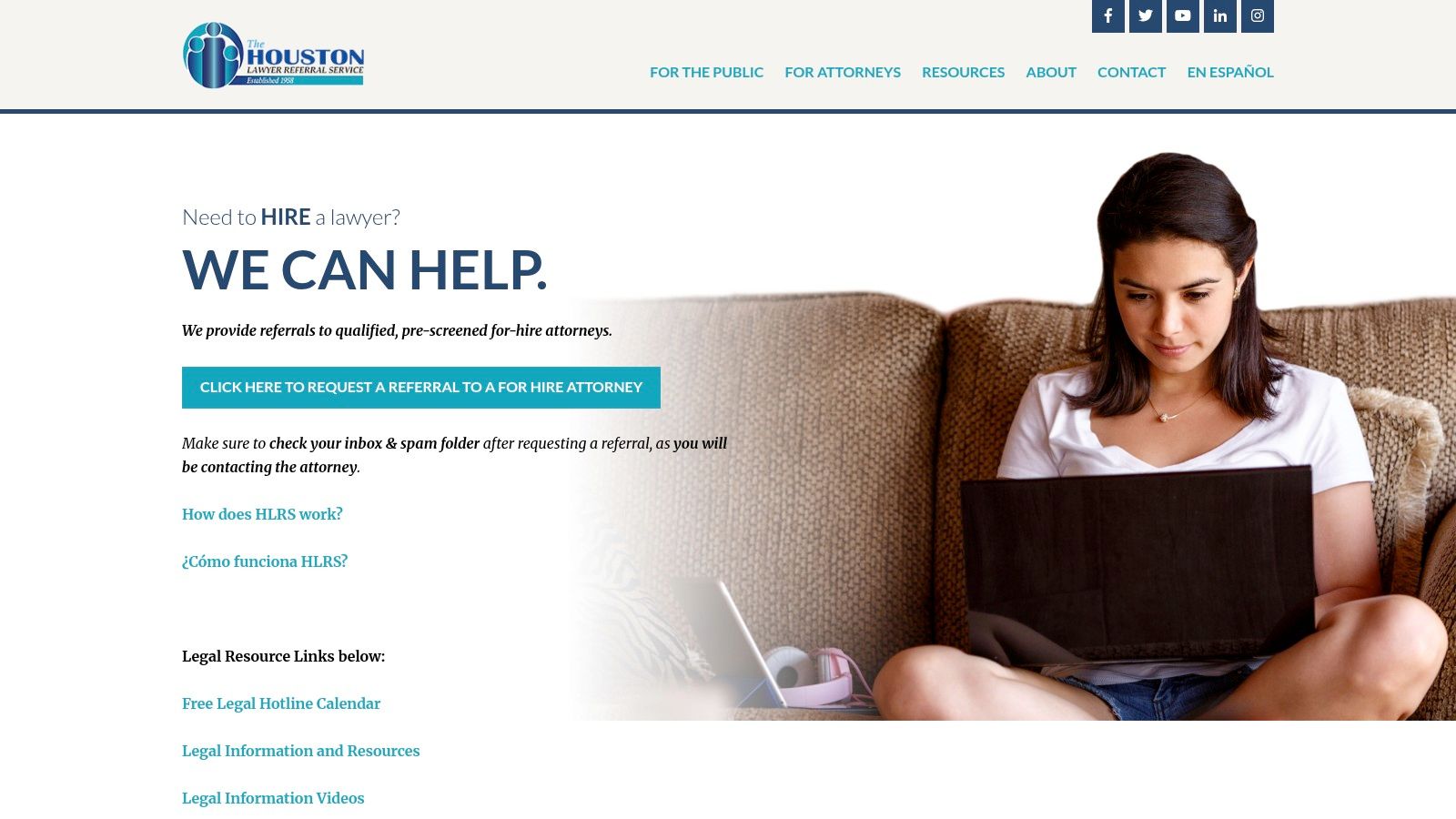 Houston Lawyer Referral Service (HLRS) – Servicio oficial de referidos