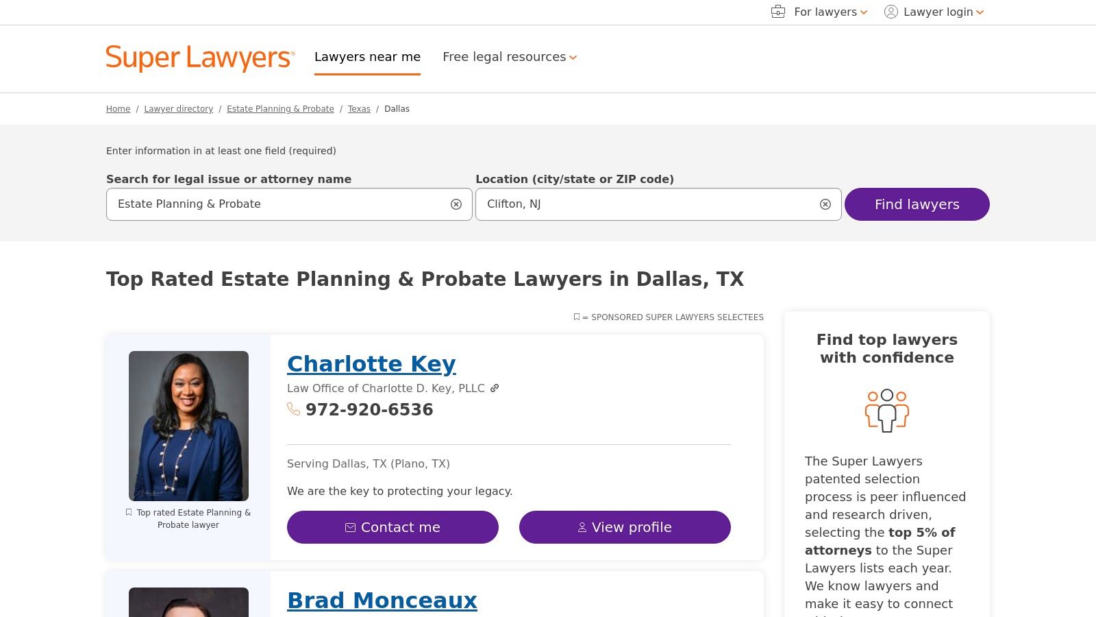 Super Lawyers – Dallas Estate Planning & Probate