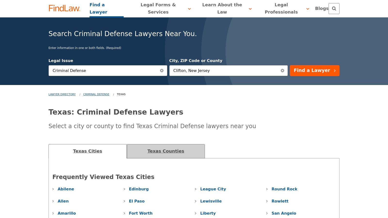 FindLaw – Texas Criminal Defense