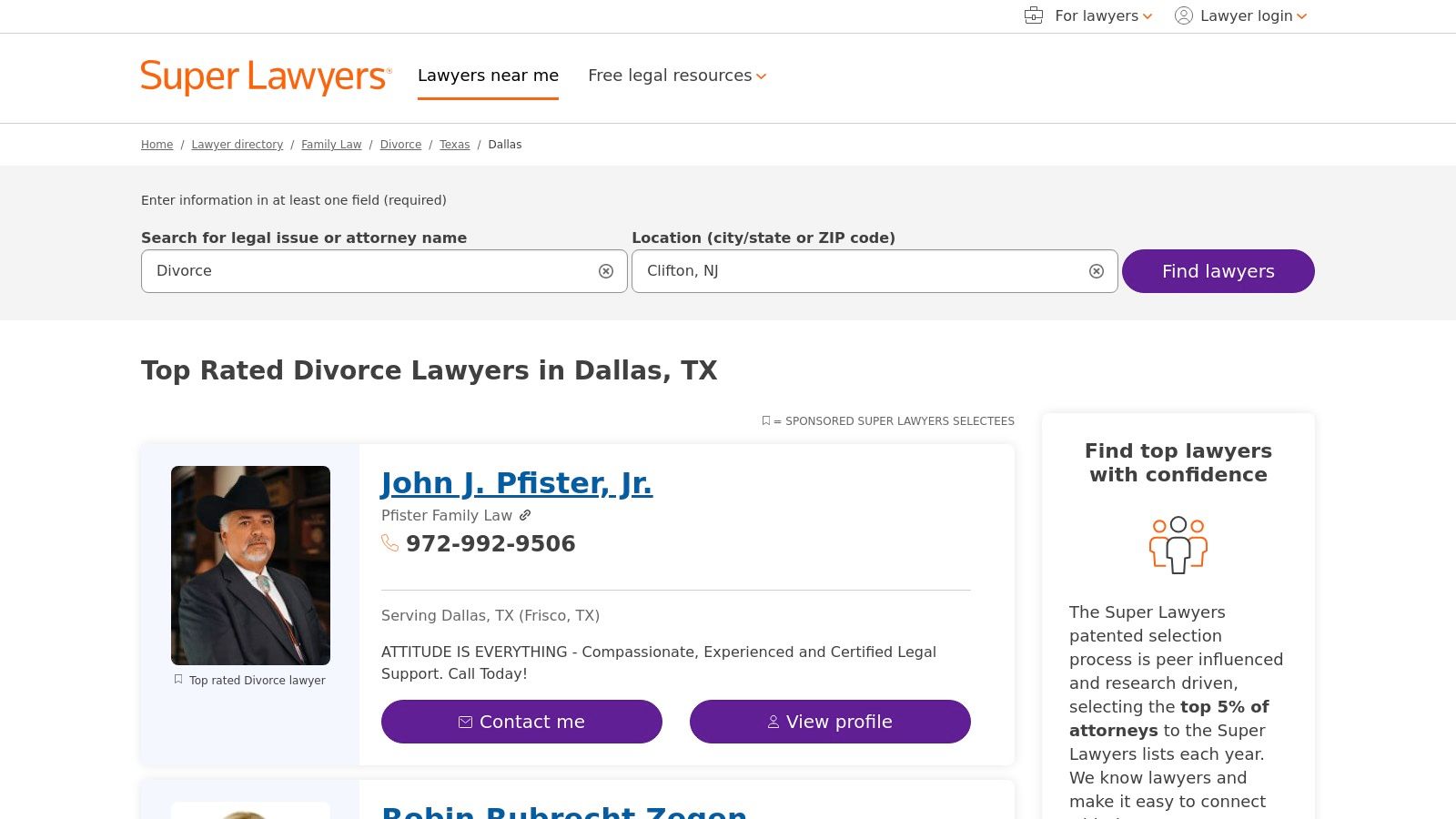 Super Lawyers – Dallas Divorce Attorneys