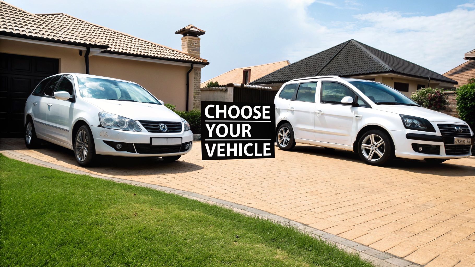 A fleet of different taxi vehicles parked in a row, showing saloons, estates, and MPVs.