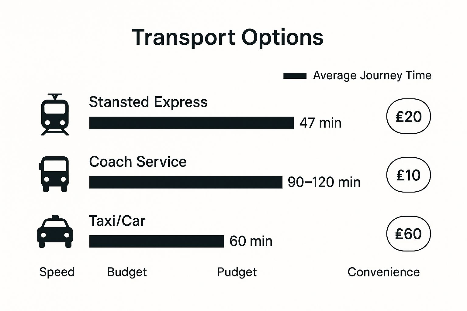 Infographic about best way to get to stansted airport