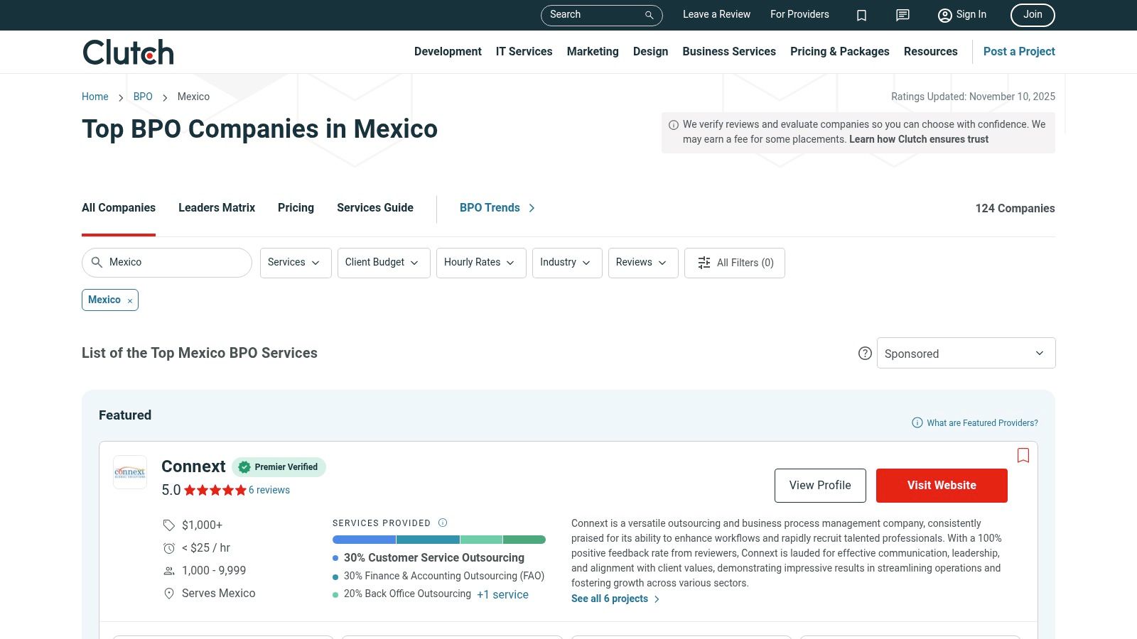 Clutch – Top BPO/Call Center Companies in Mexico