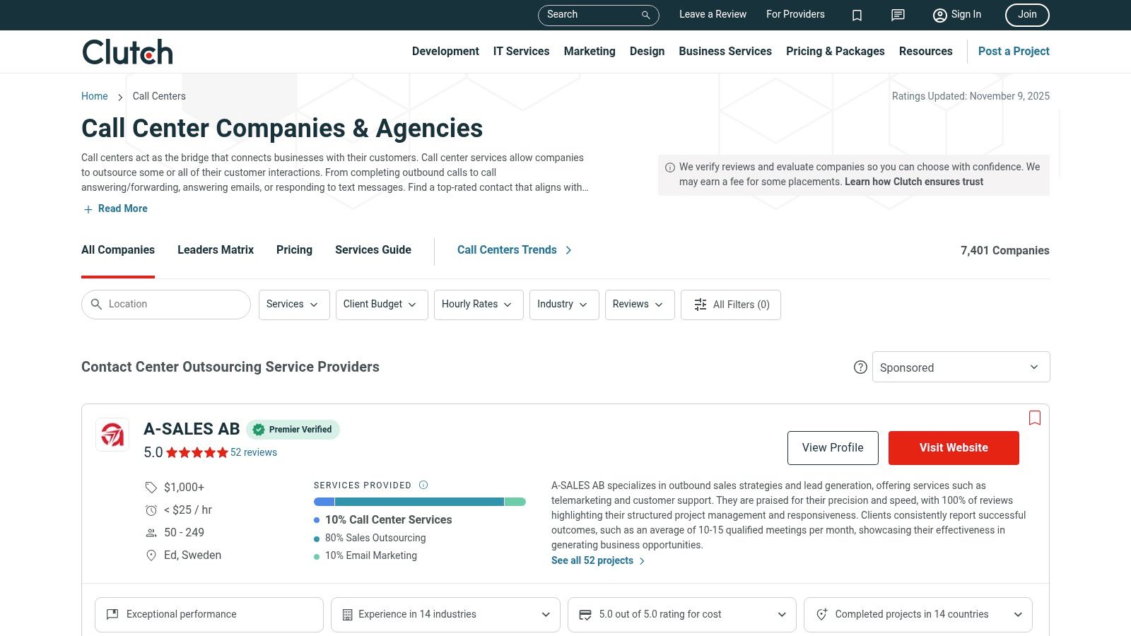 Top-Rated Outsource Call Center Companies in 2025: A Strategic Guide for Boost your Business. 9 Clutch