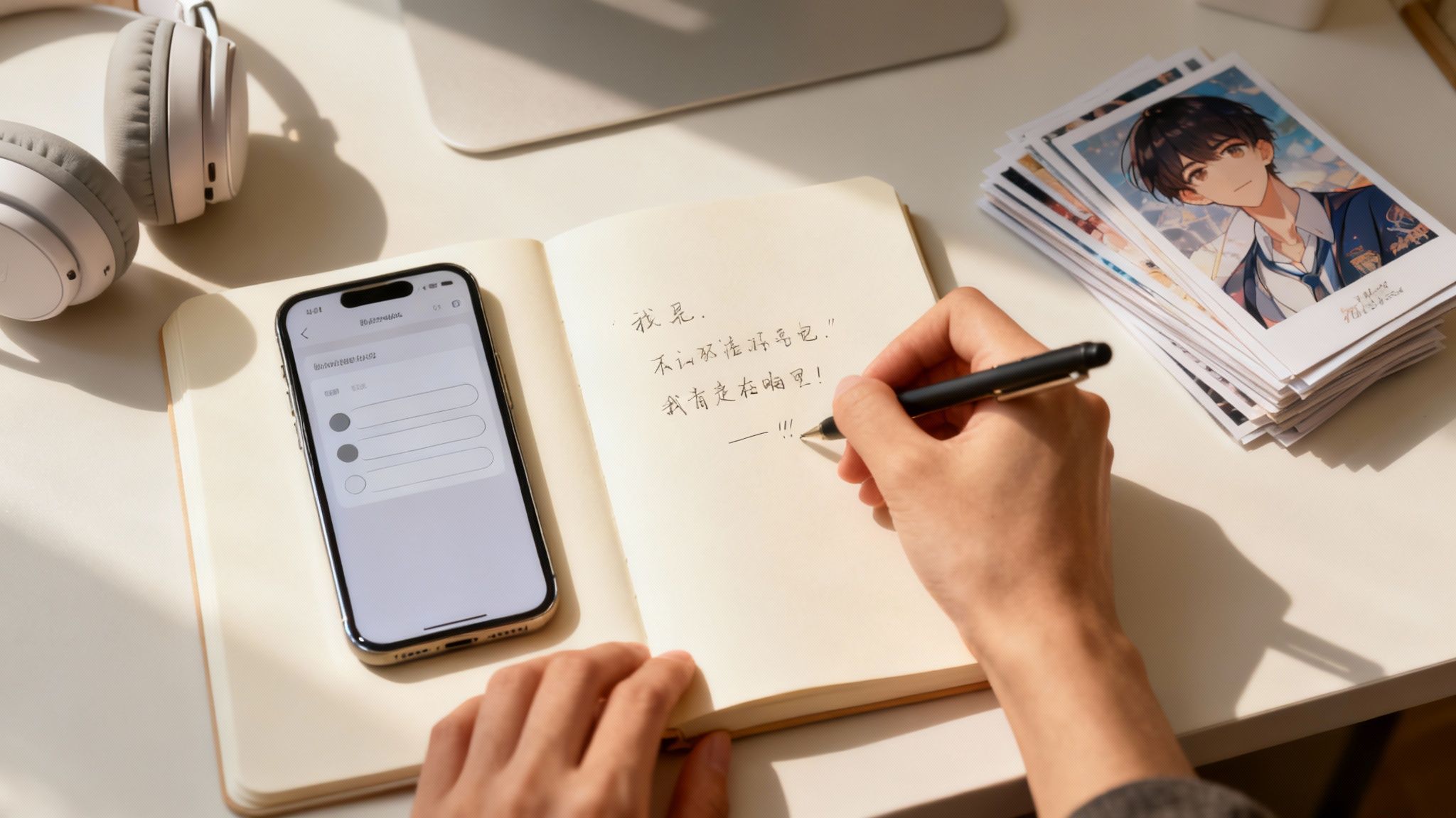 A flat lay image showing an open book, a cup of coffee, a pair of glasses, and a pen on a cozy wooden table, suggesting a writer's workspace.
