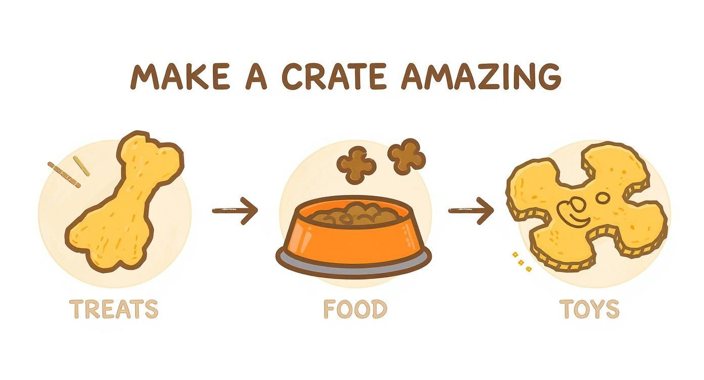 Infographic about how to crate train dog